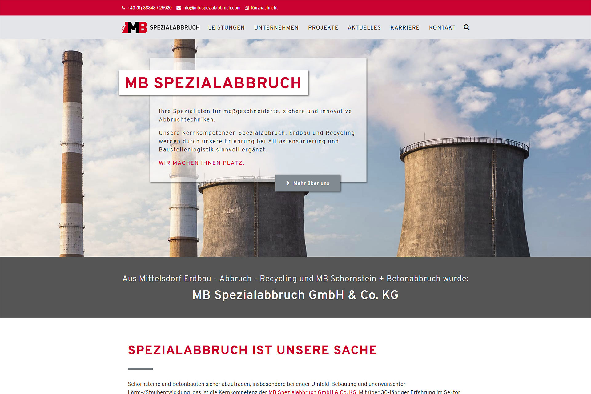 MB Spezialabbruch - Aktuelles: Die neue Website von MB Spezialabbruch