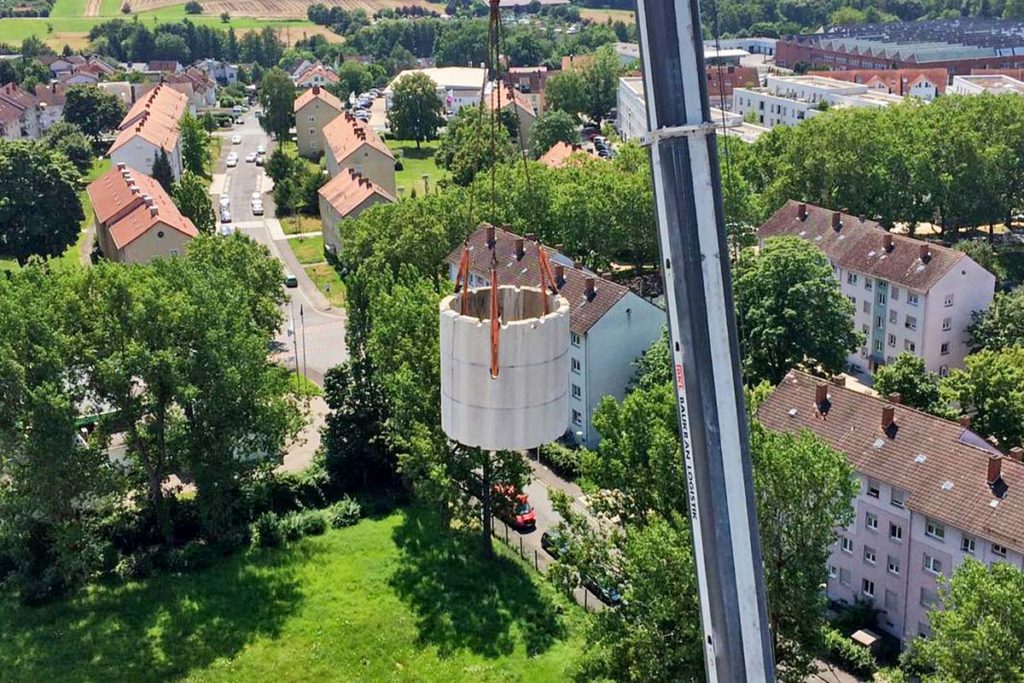 MB Spezialabbruch - Projekte: Kaminanlage Aschaffenburg - Selektiver Rückbau mit Spezialequipment
